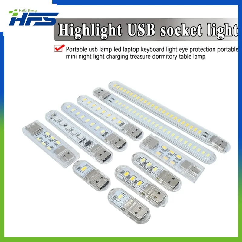 

USB LED Book Lights 2-24LEDS SMD 5630 5730 LED Bulb 5V Power Input White 5000-6500K Warm White 3000-3500K USB Night light