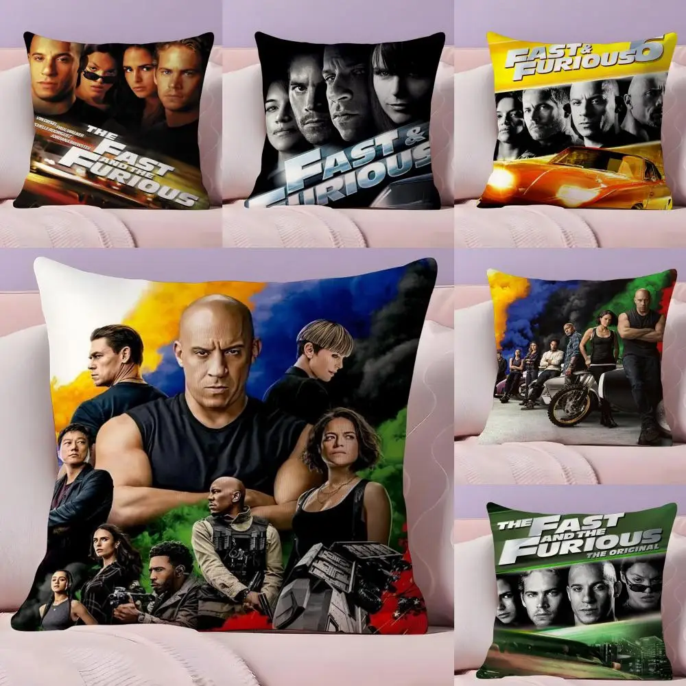 

T-The Fast The Furious Pillow Case Plush Fabric Soft Double-Sided Printed Sofa Warm Winter Home Gift Cushion Cover