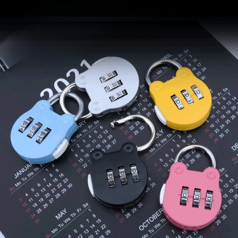 

x1pcs Storage box, mechanical anti-theft, luggage compartment, practical mini padlock for bags, cartoon password small padlock