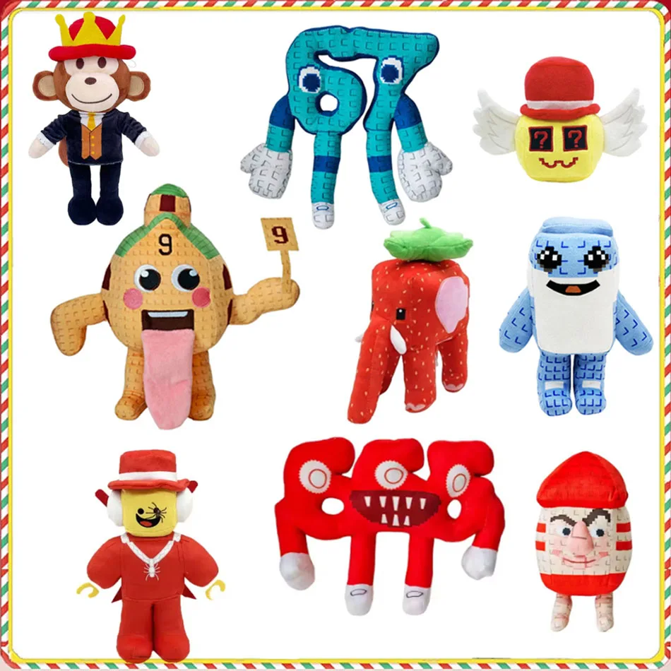 

2025 New Steal A Brainrot No.9 House Sammy Jandel Strawberry Elephant Plush Doll Anime Peripherals Decora Toy Christmas Gifts