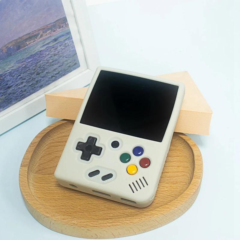 A73E-For MIYOO Mini Plus Game Console Protective Silicone Case Soft Cover Anti-Slip Sleeve With Lanyard