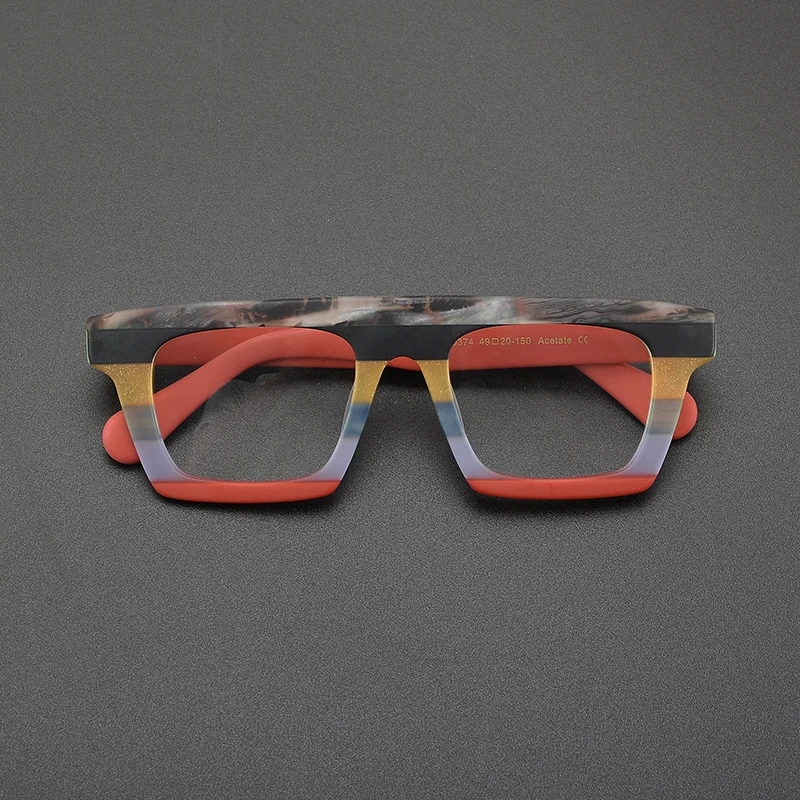 High-quality niche personality match multicolor glasses frame square design literary fashion retro leisure business optical glas