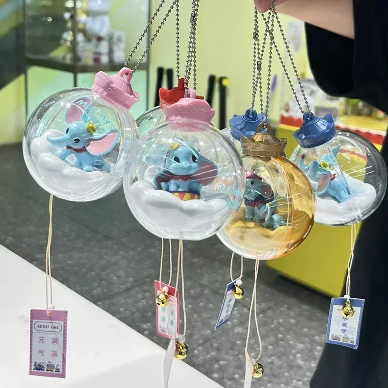 Genuine Disney Anime Dumbo Wishing Wind Chimes Crystal Ball Blind Box Blessing Pendant Room Decoration Kids Toys Christmas Gift