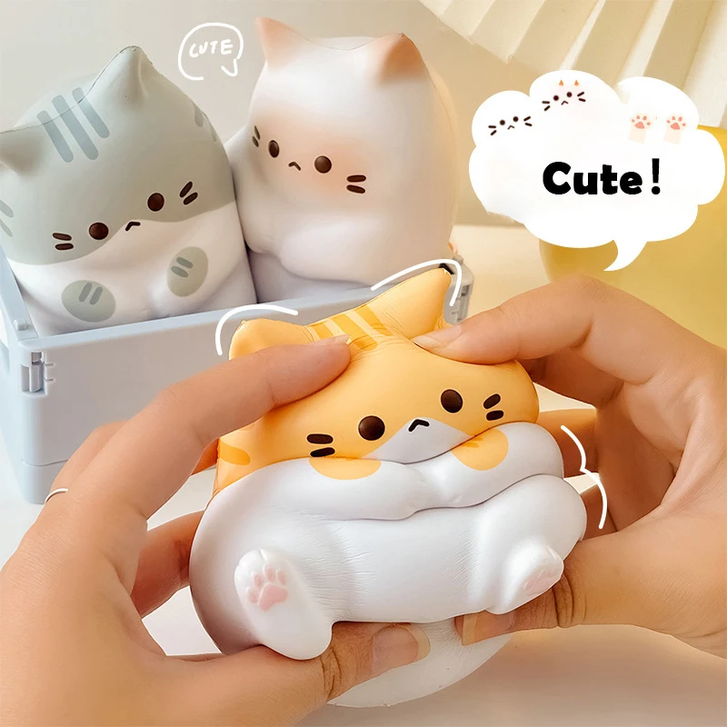 

Cute Cat PU Pinch Stress Relief Small Toys Slow Rebound Stress Relieving Toys Cartoon Vent Animal Doll Children's Toys Gifts