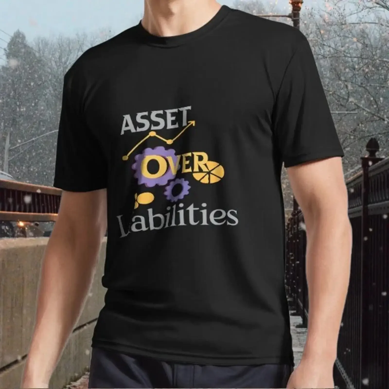 New Asset Over Liabilities Active T Shirt Logo Men's funny size S to 5XL Image 1 of 3 vintage Washed Top For Everyday Wear