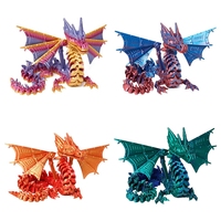 Crystal Rotatable Articulated Dragon Egg Fidget Toy 3D Printed Dragon Western Style Printed Pterosaur Kids Birthday Gifts Decor