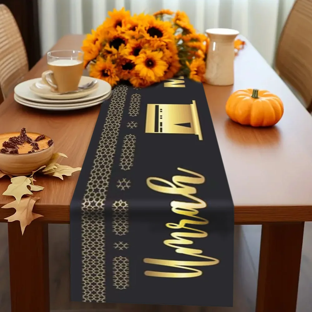 Mosque Islamic Ramadan Mubarak Table Runner Decoration Hajj Mubarak Table Covers  For Home Kitchen Table 2025