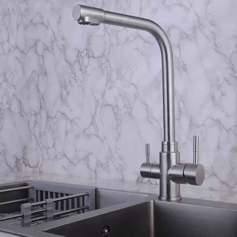 

# *-высококачественная нержавеющая сталь 304, 2-сторонняя, вращающаяся на 360 градусов кухонная раковина для горячей и холодной воды, смеситель двойного назначения, кран для питья