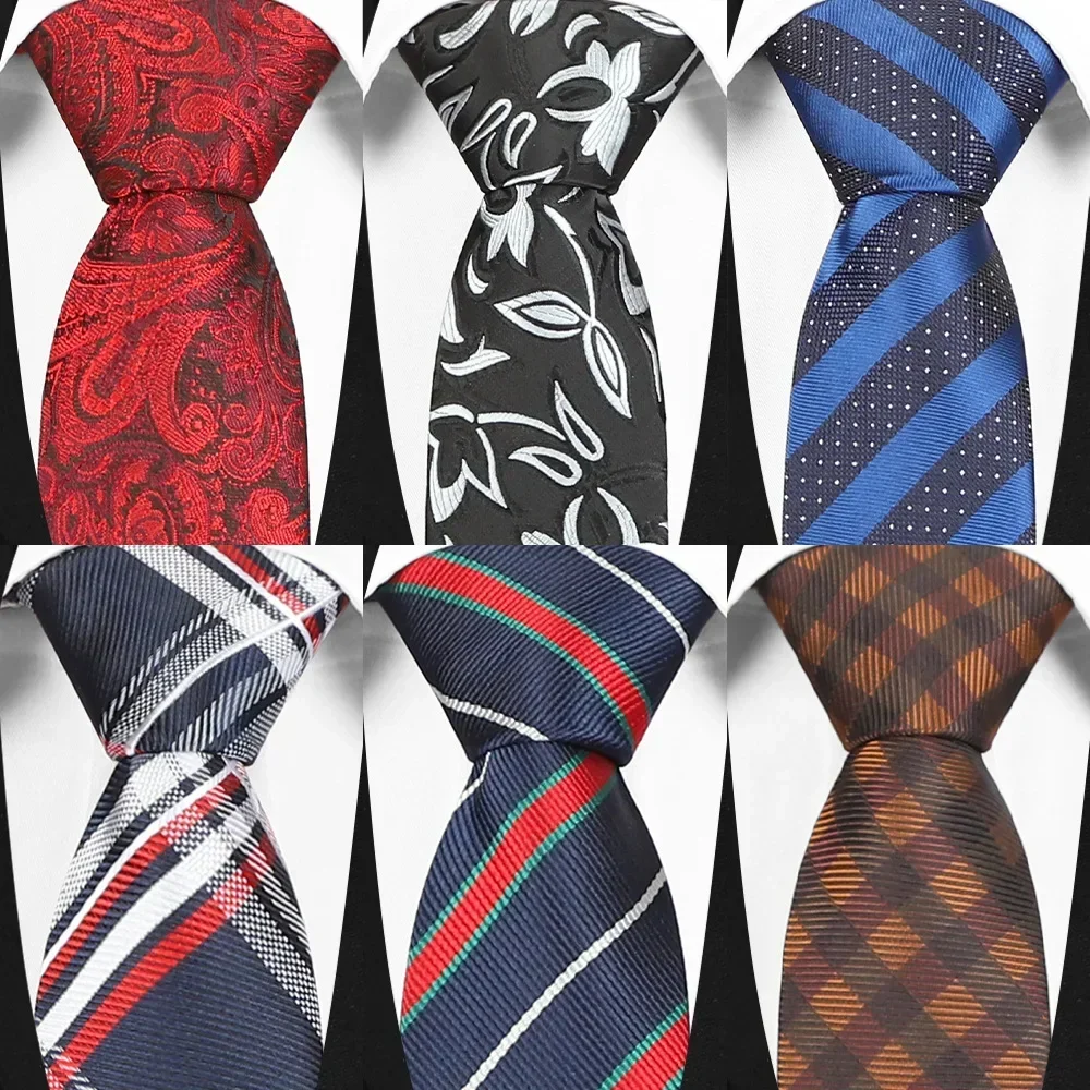 2024 New Polyester Silk 6cm Tie Men Business Leisure Polyester Silk Business Casual Tie