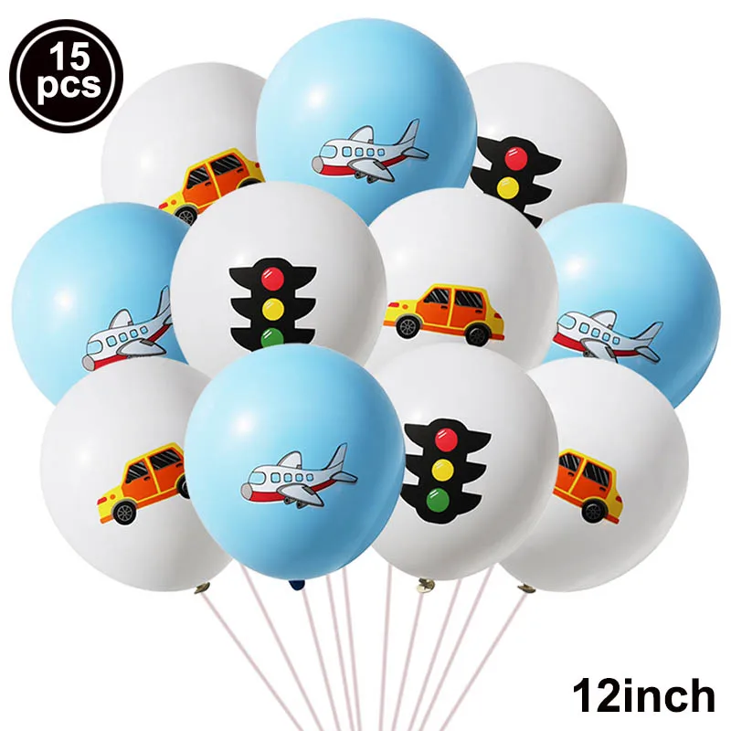 Engineering Car Party Decorations Construction Transport Vehicle Disposable Tableware Set Excavator Balloon Kids Birthday Favors