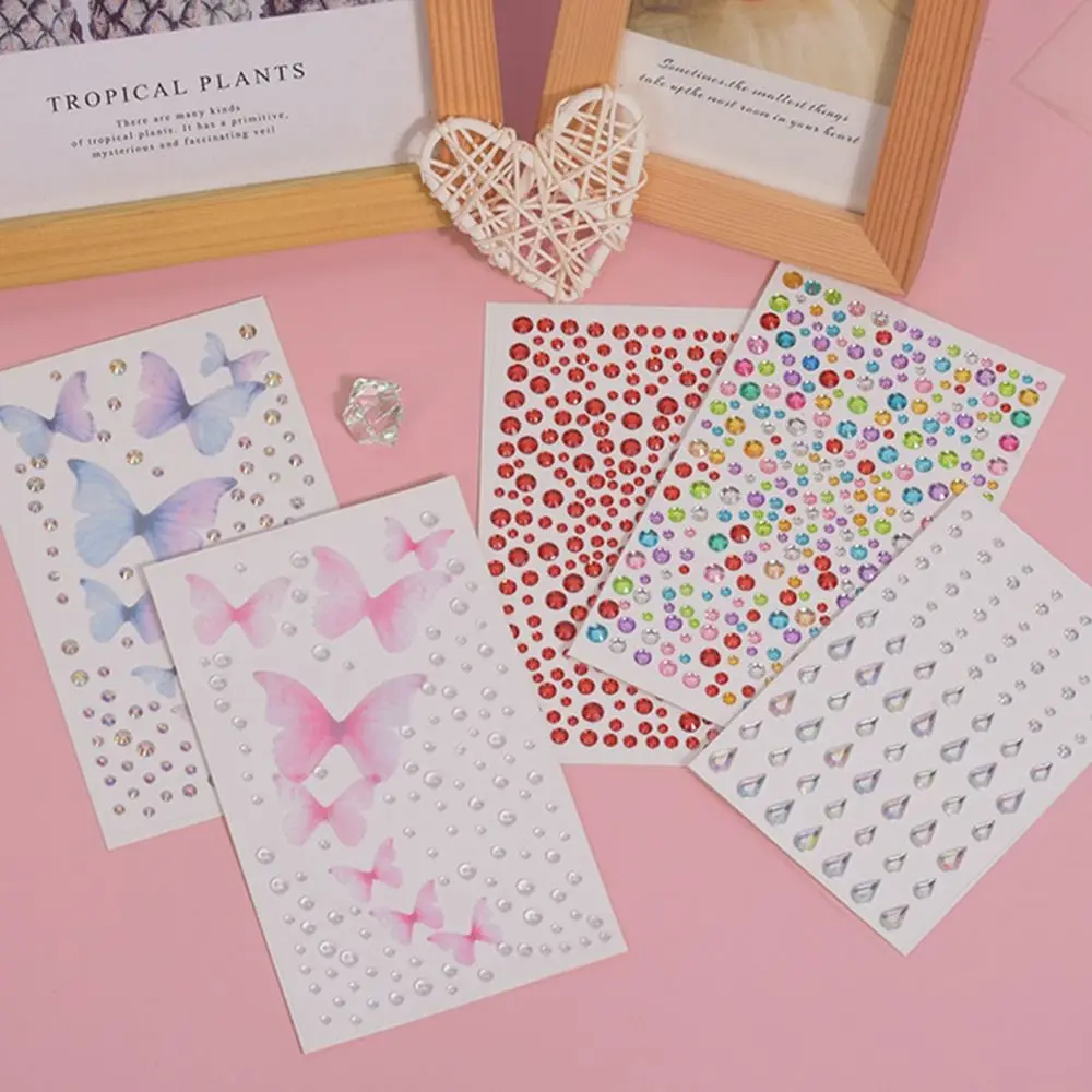 Fashion 3D Face Jewelry Stickers Colorful Mixed Rhinestone Stickers Eyes Shadow Crystal Glitter Sequins