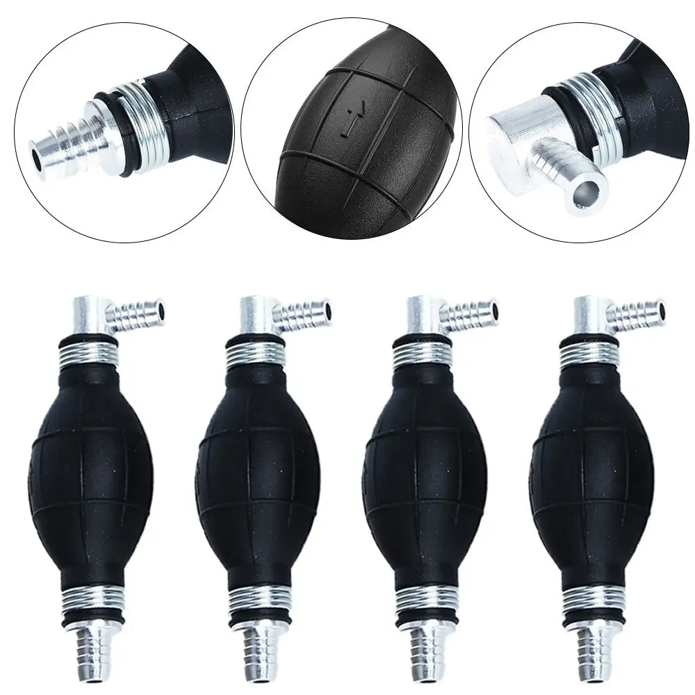 

6/8/10/12mm Manual Fuel Pump Rubber Aluminum Hand Primer Oil Gasoline Petrol Diesel Liquid Transfer Tool
