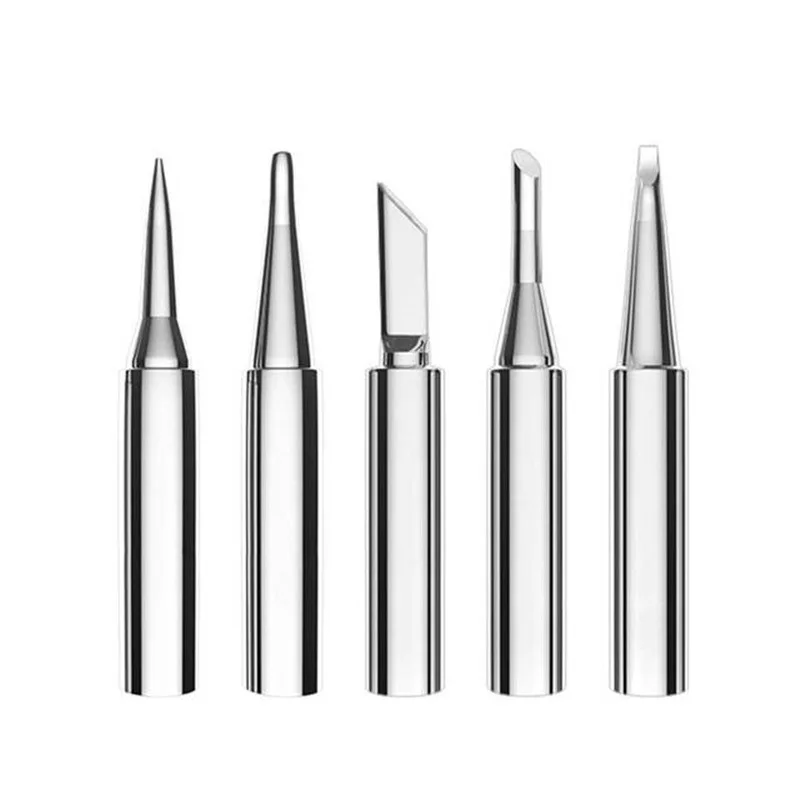 5Pcs 900M/936 Soldering Iron Pure Copper Soldering Iron Head Set Inside Hot Bare Copper Electric Soldering Iron Tip