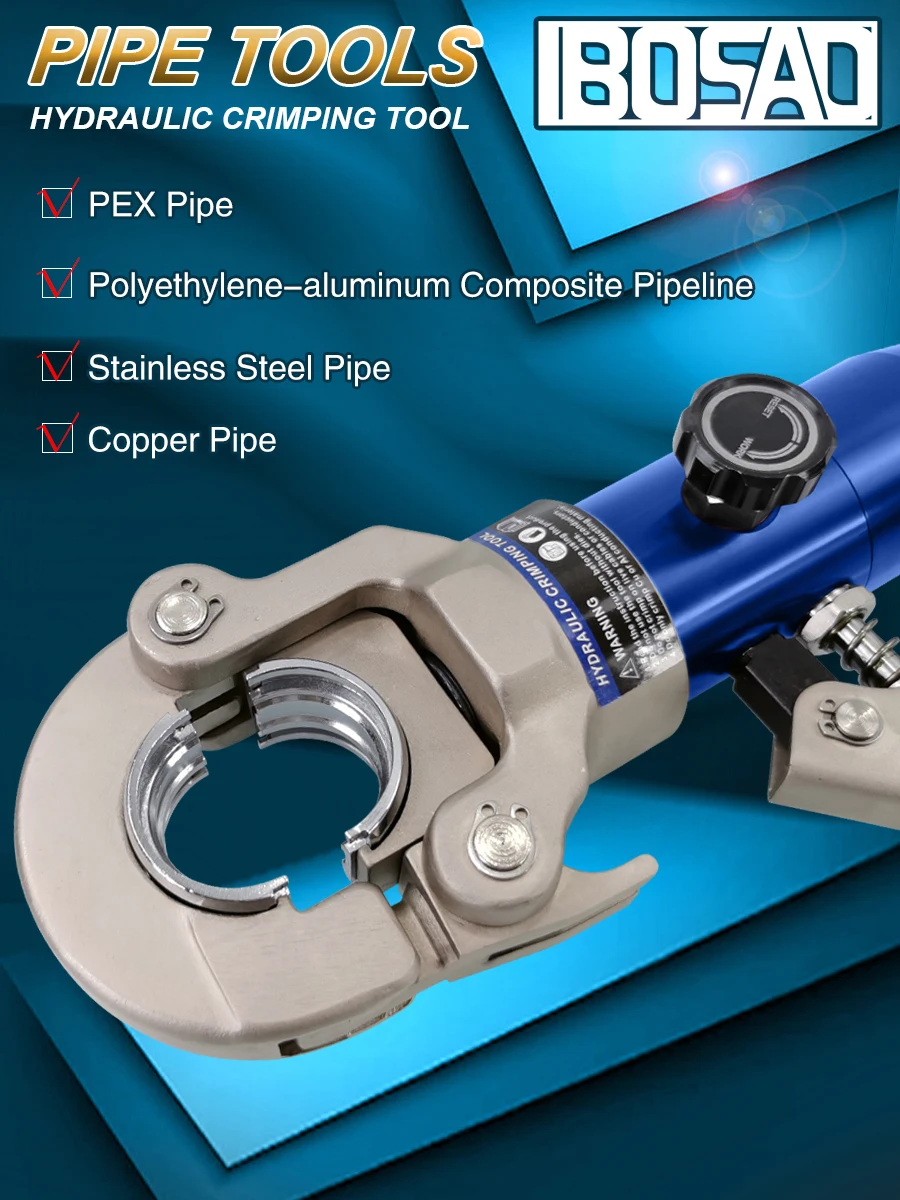 Hydraulic Pex Pipe Crimping Tools Pressing Plumbing Tools for Pex,Stainless Steel and Copper Pipe with TH,U,V,M,VUS,VAU jaws