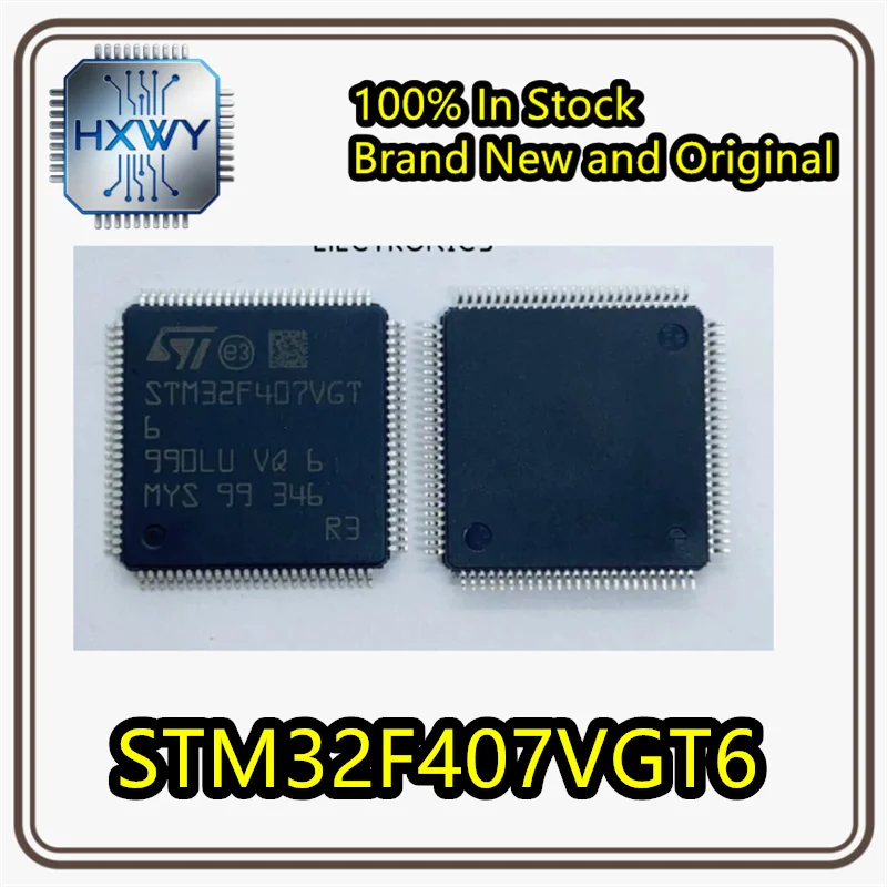 (1/5 piece) Original genuine STM32F407VGT6 LQFP-100 ARM Cortex-M4 32-bit microcontroller (MCU) in stock.