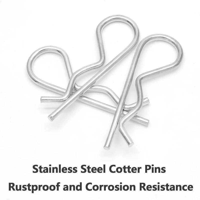 30 Pcs Cotter Pins Spring FastenerAssortment Kit for Hitch Pin Lock einfach zu installieren Metall verzinkt R-Typ Splinte view 2