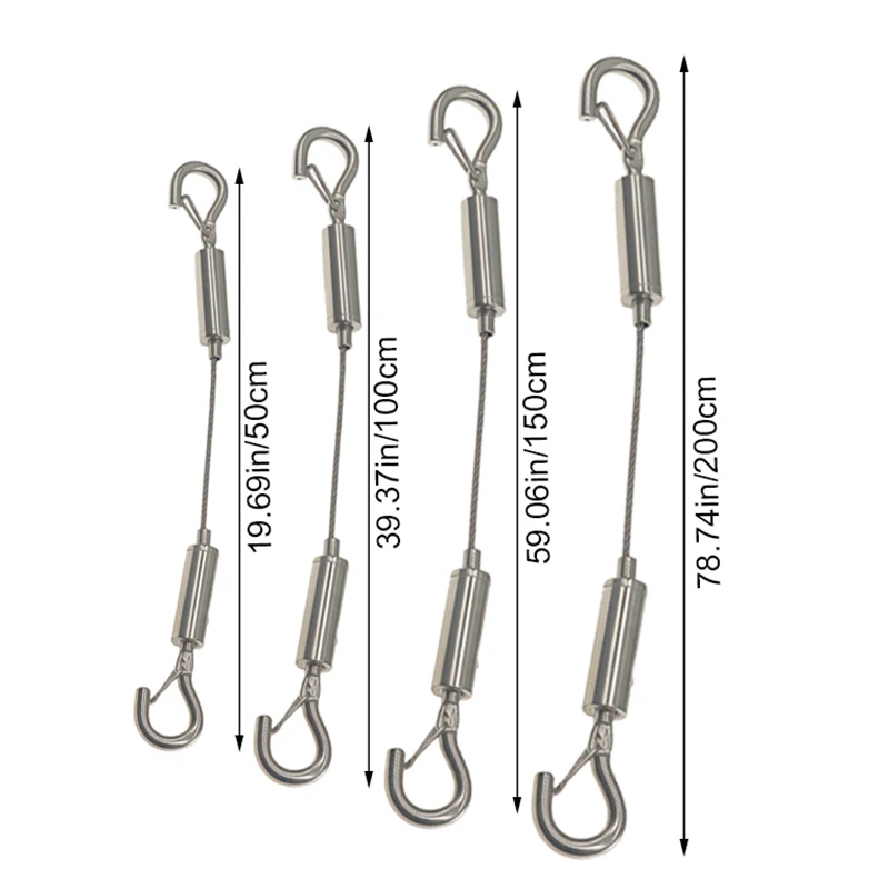 Adjustable Automatic Wire Rope With Double-headed Spring Hook Clothesline Picture Hanging Suspension Code Stainless Steel Cable