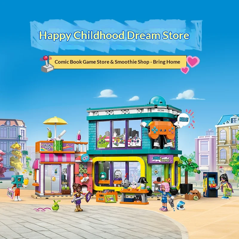 

LEGO Friends 42674 Конструктор «Магазин комиксов и игр» для мальчиков и девочек от 9 лет, игровой набор для ролевых игр, подарок, 1005 деталей