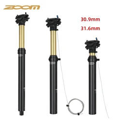 Zoom Bicycle Seatpost Travel 100MM Saddle Post 30.9mm/31.6mm Inner/Outer Wire Control Aluminum Alloy Hydraulic Dropper Seatpost