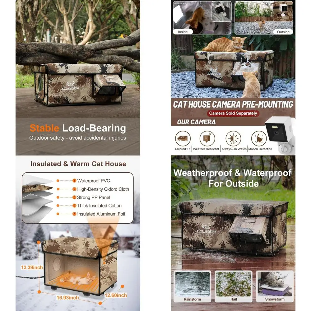 

Устойчивое к атмосферным воздействиям изолированное уличное прикрытие для кошек с двумя дверцами для ферлов и бродячих кошек