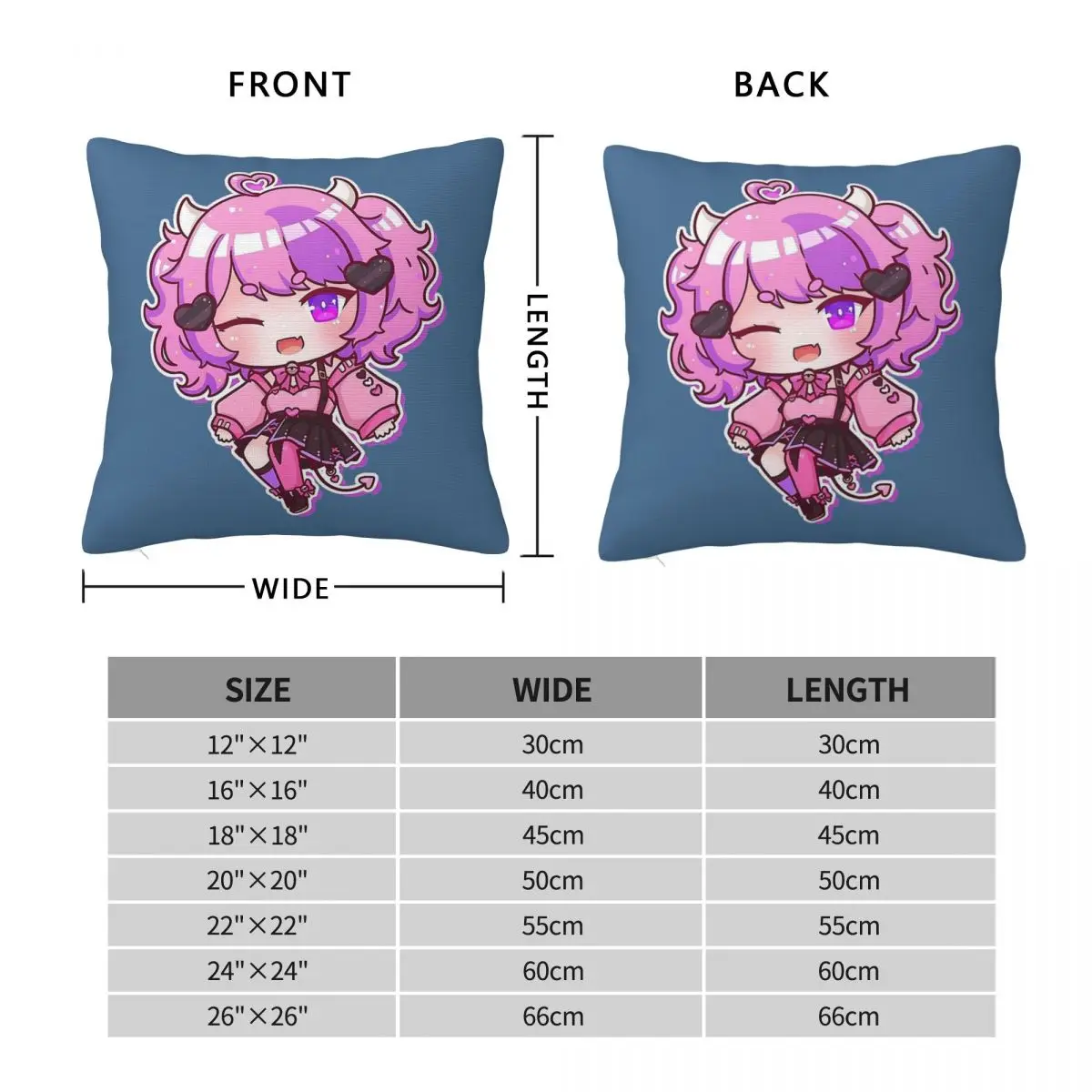 VTuber Ironmouse Square Pillowcase Polyester Linen Velvet Creative Zip Decor Pillow Case Car Cushion Cover