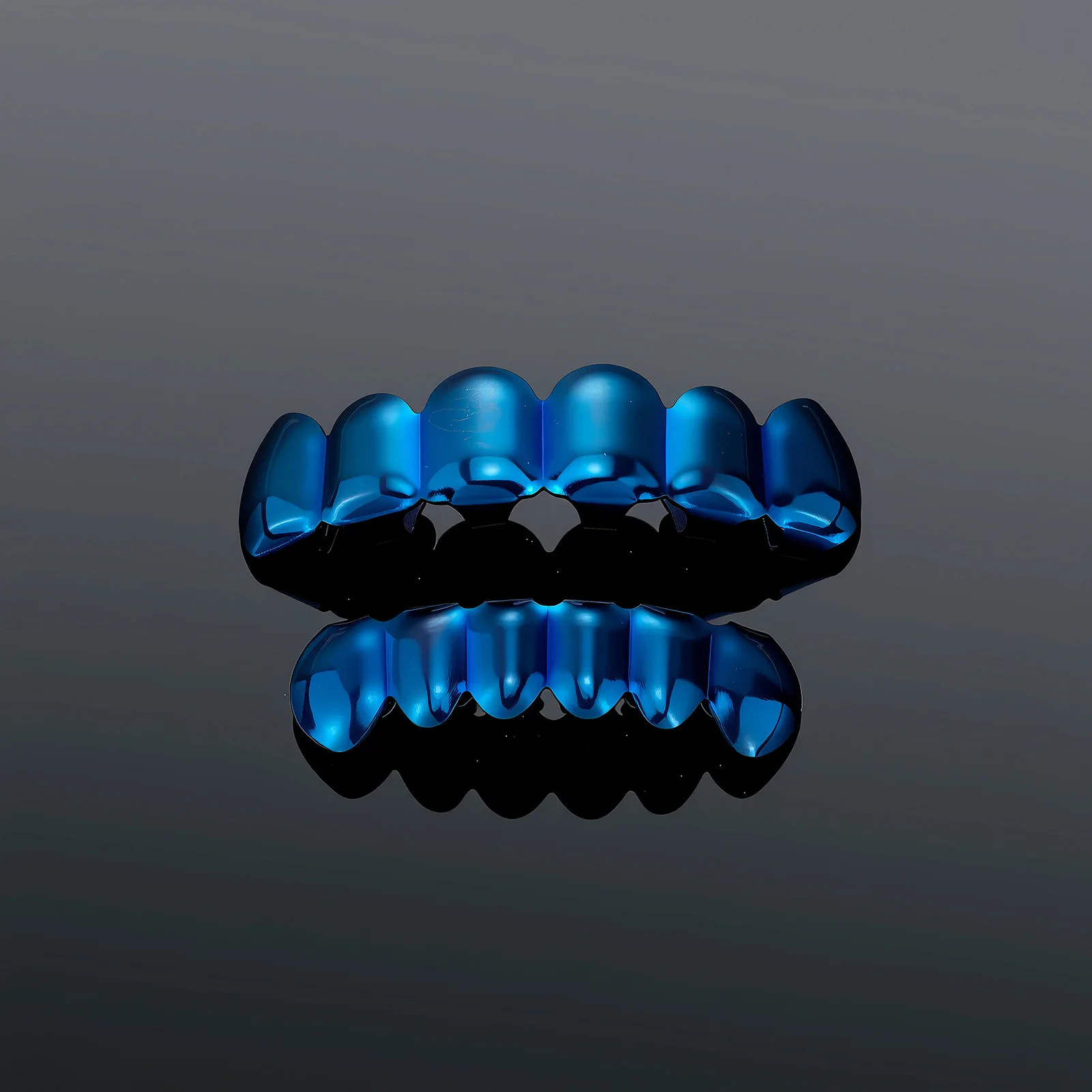 Drak Blue Color Hip Hop Grillz Set 6-8 Teeth Smooth Surface Top & Bottom Teeth Rapper Punk Style Jewelry for Men And Women - view 5