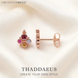 Royal Flower Stud Earrings,Europe Bohemia Glam Fashion Good Jewerly For Women Gift In 925 Sterling Silver