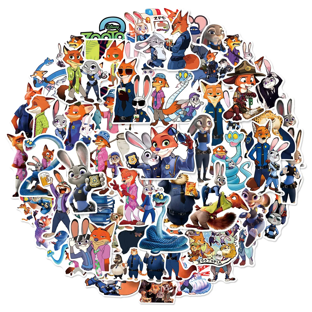 50 Uds. De pegatinas de grafiti de Zootopia bonitas de Disney, decoración creativa para cuaderno, tableta móvil, pegatinas impermeables, juguetes DIY para niños, regalos