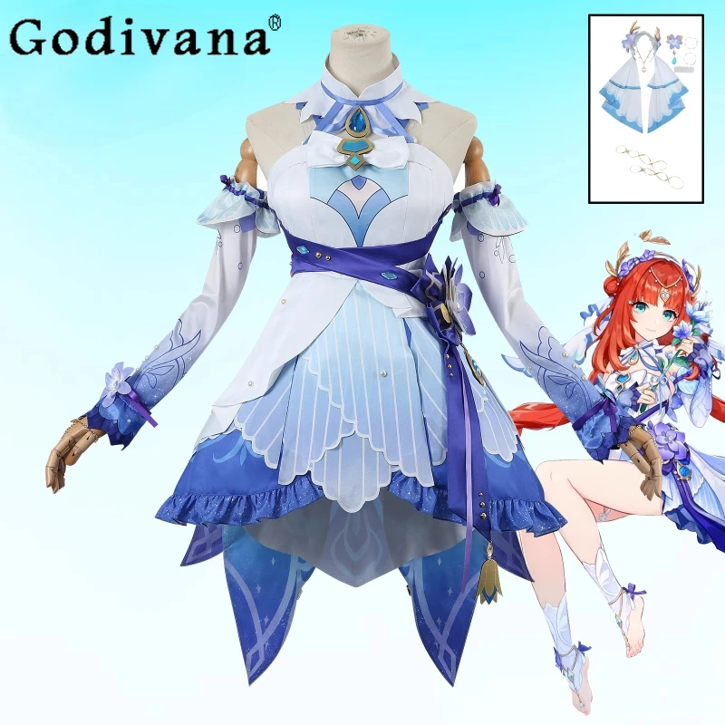 

Cosplay Game Genshinimpact Costume Dress for Women Wig Anime Role Play Halloween Dress Girls Carnival Party Dress Suits
