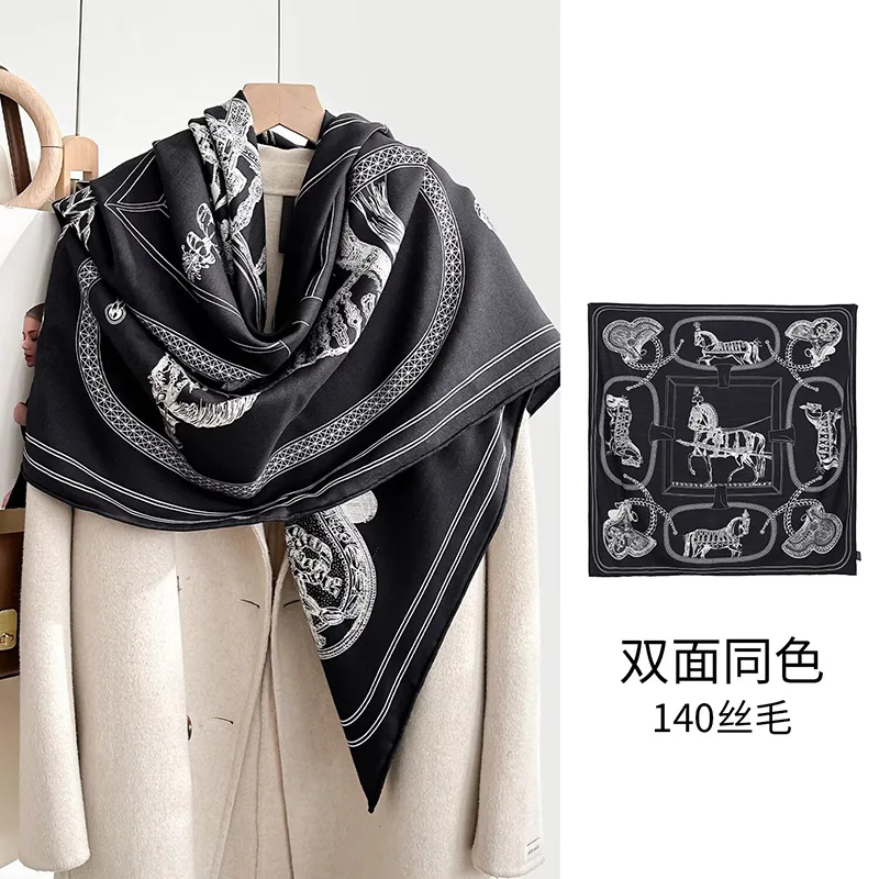 

Steed Feast Movement Wool Scarf Women's Fall Winter Fashion Warm Shawl All-Match Multifunctional