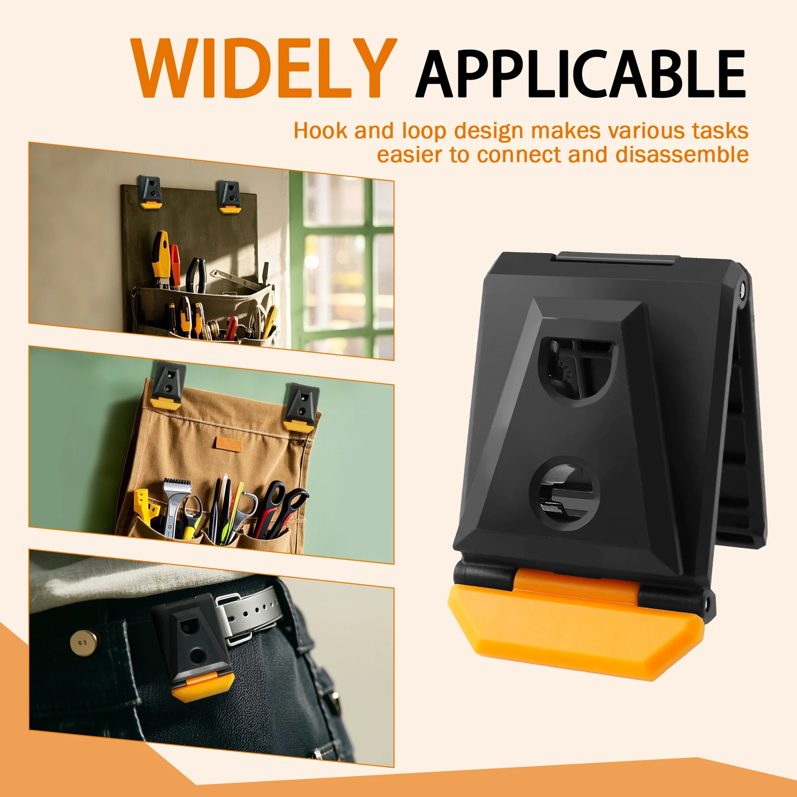 6Pcs Tape Measure Rack Tape Automatic Buckle Measure Thickened Belt Clip Fixed Plastic Portable Tool Holder Clip Durable