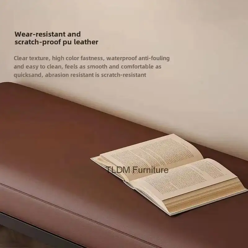 Changing Thickened Shoe Multifunctional Stool for Hotel PU Soft Bag High-end Leather Ottomans Modern Luxury Stools for Bedroom