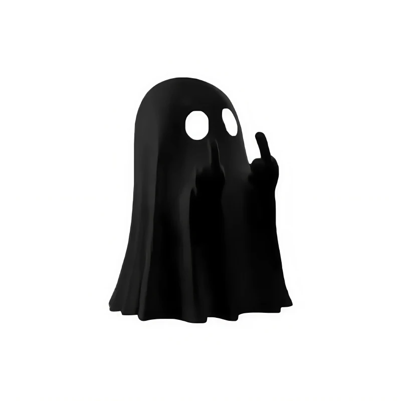 Schattig spookbeeldje met middelvinger, klein Halloween-decoratie voor thuis, middelpuntstuk voor salontafel, schattig horrorfiguur