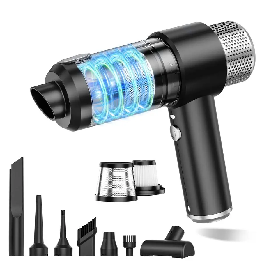 

Ручной автомобильный пылесос, портативный беспроводной пылесос 16000 PA, воздушная тряпка 2 в 1, пылесос со светодиодной подсветкой, Mu