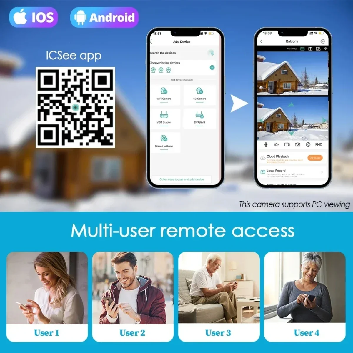 Overscam Wireless CCTV System WiFi Camera Kit 9MP IP Camera With 8X PTZ Zoom Security Audio 8CH NVR Video Surveillance Set ICsee