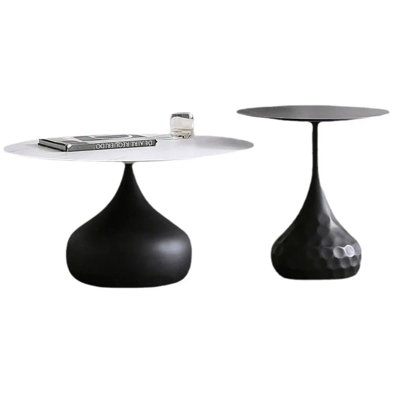 

Italian light luxury, round slate Internet celebrity premium, simple, French coffee table