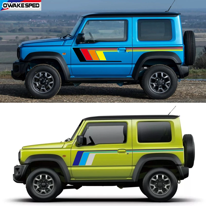 

Для SUZUKI JIMNY 3Door 5 дверей автомобиля боковой декор наклейки авто спортивная полоса наклейка комплект водостойкая виниловая пленка автомобильные аксессуары