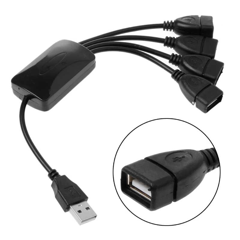 25cm USB Length USB 2.0 HUB Perfect for Connecting Usb 1.1 or 2.0 Peripherals USB 2.0 480Mbps HUB Splitter Accessories