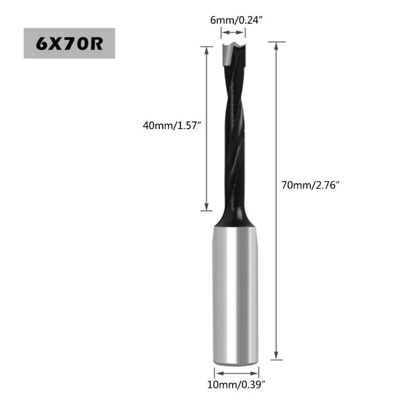 Y1AD 2 Flute Forstner Drill Bits 6/8/10mm Left Right Rotation Cutter