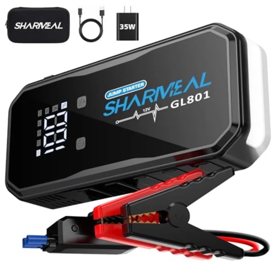 

21-in-1 8000A Jump Starter 20000mAh Car Booster Pack with PD 35W Super Fast Charging 12V Jump Starter Battery Pack for All Gas