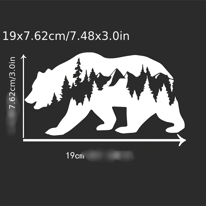 شارات نوافذ السيارات المزخرفة ، ملصقات الجبال الثلجية والدب ، مناسبة للسيارات ، سيارات الرباعي ، الشاحنات ، دفتر الملاحظات ، الكمبيوتر ، جديد ، 1.