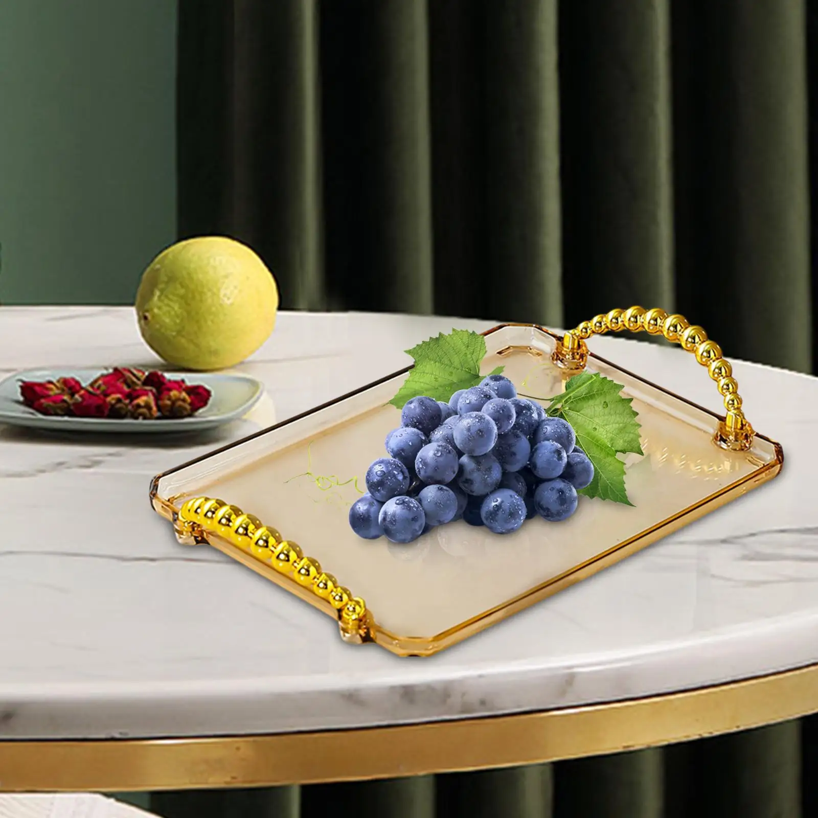 Serving Tray with Handles Food Snack Tray Rectangle Breakfast Tray Storage