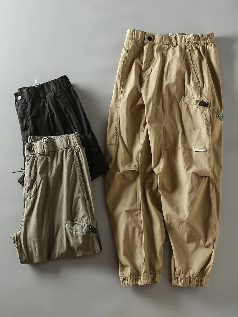 

Autumn New Sle Men's Casual Pants Elastic Waist Cargo Long Trousers 3D Tailoring Multi-ket Workwear Loose Fit Youthful