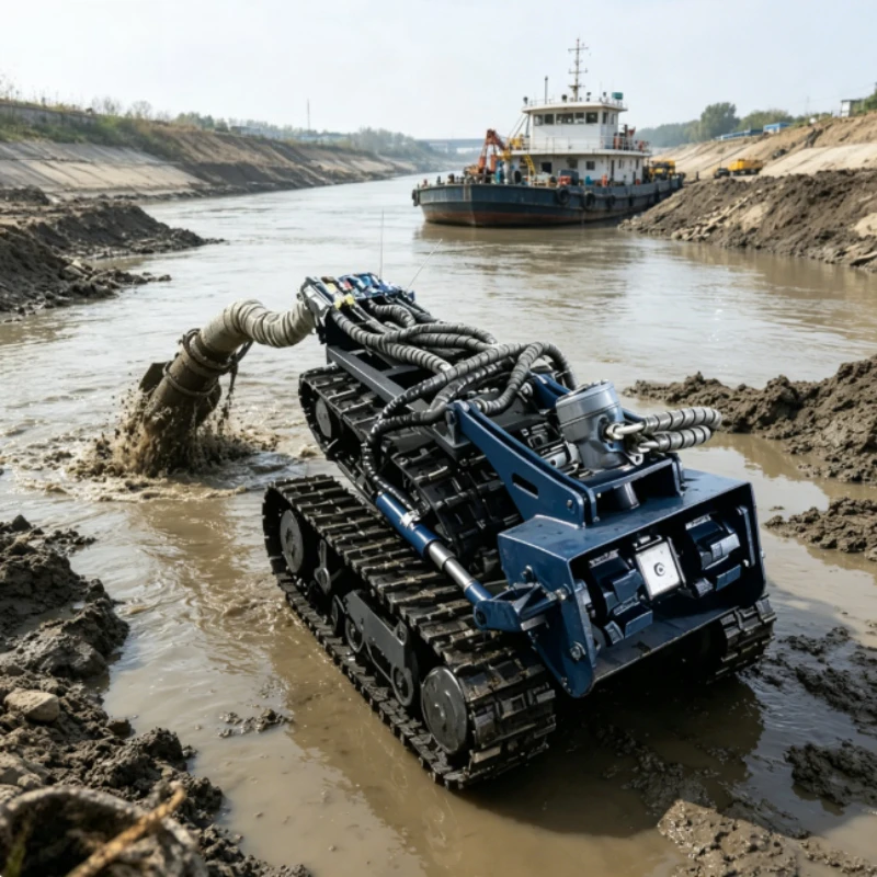 Odor Isolated Wastewater Tank Cleaning Robot Closed Dredging Equipment For Indoor Municipal Sewage Treatment Workshop