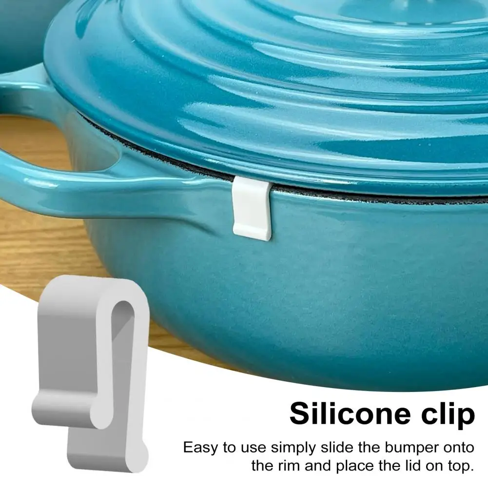 4/12Pcs 2,3*1,5 cm Silikon Dutch Ofen Deckel Stoßstange Clips 3D Holland Topf Deckel Schutz Clip für Emailliertes Gusseisen Kochgeschirr Küche