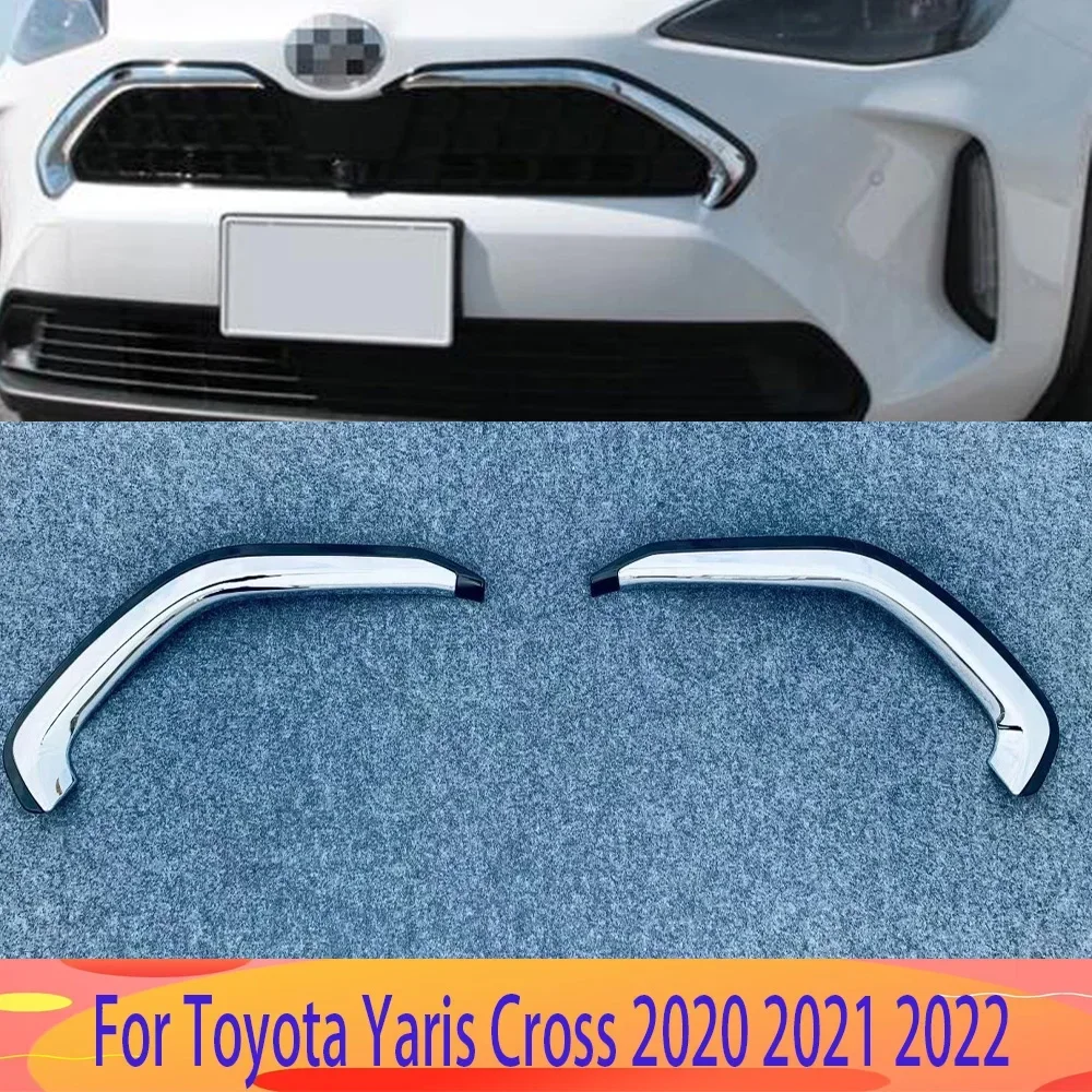 

For Toyota Yaris Cross 2020 2021 2022 ABS Chrome Car Front Grills Molding Trim Front Upper Grille Cover Trim Styling Accessories