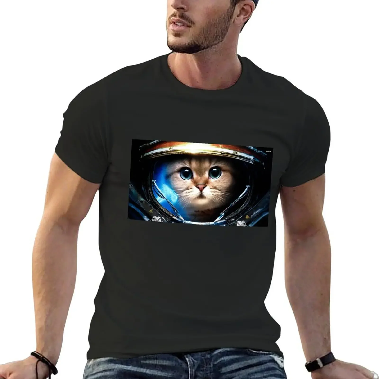 

The Astronaut Martian Space Cat Kitten Meme T-Shirt animal prinfor boys Aesthetic clothing sports fans boys whites mens t shirt