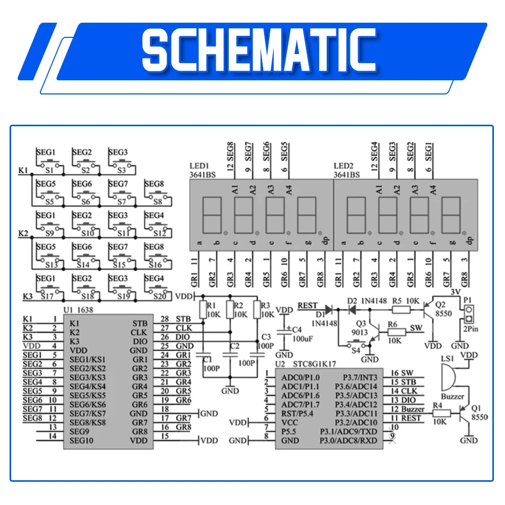 مجموعة أدوات إلكترونية ذاتية الصنع، آلات حاسبة أنبوبية رقمية LED، 51 وحدة تحكم دقيقة، تحويل مقاومة، مشاريع لحام ذاتية الصنع