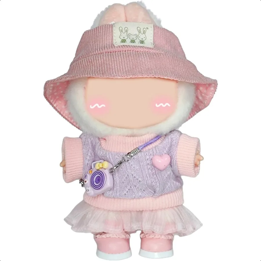 

5 шт., 17 см, комплект кукольного наряда, вязаный топ, модный комплект одежды для коллекционных фигурок, шапки, юбки, аксессуары на плечах, обувь для фотоаппаратов N