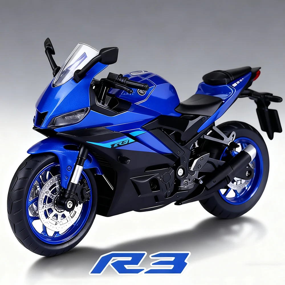 

1:12 R3 Suzuki Hayabusa миниатюрный мотоцикл из сплава, литые под давлением автомобильные игрушки, модели с легкими амортизационными транспортными средствами, коллекционные украшения